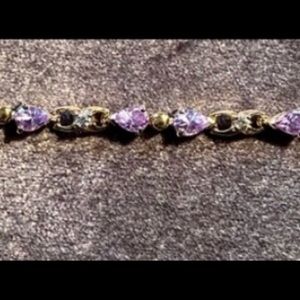 Sterling Silver Lavender Ice CZ bracelet